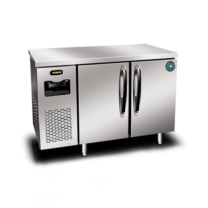 Réfrigérateur de comptoir en acier inoxydable à 2 portes
