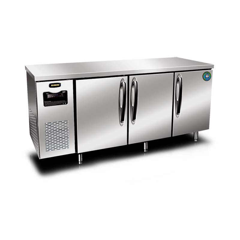 Réfrigérateur de comptoir en acier inoxydable à 3 portes