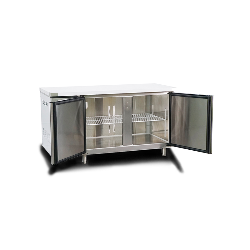 Réfrigérateur de comptoir en acier inoxydable à 2 portes