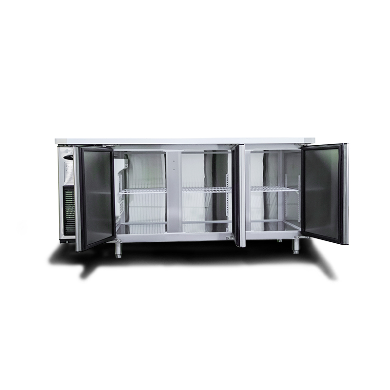 Réfrigérateur de comptoir en acier inoxydable à 3 portes